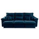 Ver imagem 4 de Sofá Retrátil Reclinável Trento 2,30m Suede Velut Azul Molas no Assento - King House
