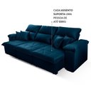 Ver imagem 7 de Sofá Retrátil Reclinável Trento 2,30m Suede Velut Azul Molas no Assento - King House