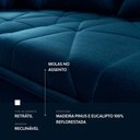 Ver imagem 5 de Sofá Retrátil Reclinável Trento 2,30m Suede Velut Azul Molas no Assento - King House