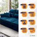Ver imagem 3 de Sofá Retrátil Reclinável Trento 2,30m Suede Velut Azul Molas no Assento - King House