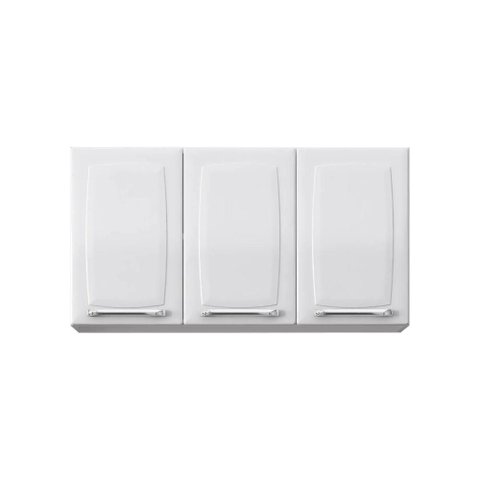 Armário Aéreo de Cozinha 3 Portas Itatiaia Luce de Aço 105cm Branco