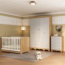 Ver imagem 2 de Quarto de Bebê Completo Berço Americano 3 em 1 Colchão Dengo Multimóveis Mp4604 Madeirado/off
