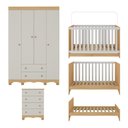 Ver mais imagens de Quarto de Bebê Completo Berço Americano 3 em 1 Colchão Dengo Multimóveis Mp4604 Madeirado/off