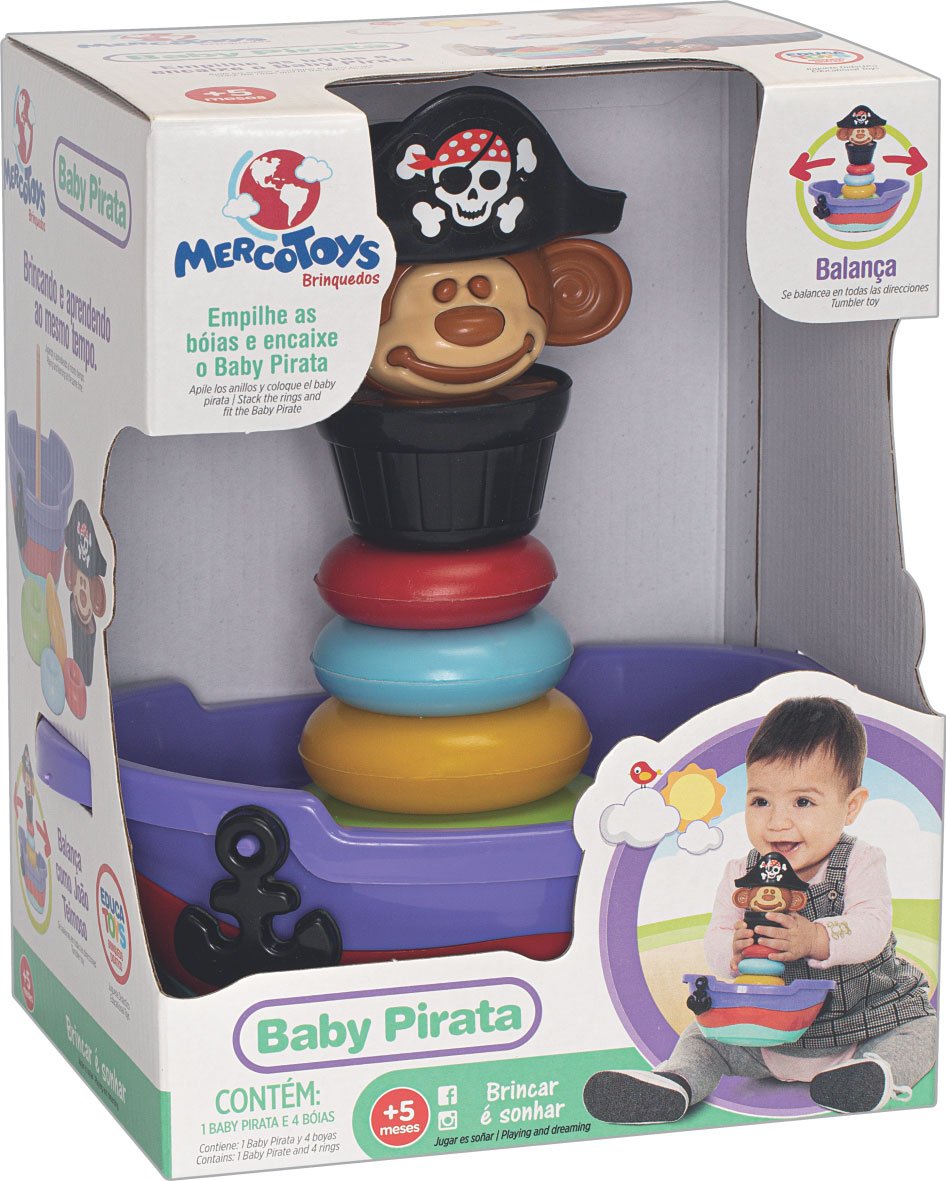Empilha Baby Pirata - Brinquedo para Bebês acima de 5 meses - 7