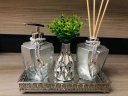Ver imagem 1 de Kit Lavabo Luxo Prata Cromado Aromatizador Sabonete Vaso