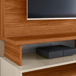 Estante Home Theater Dallas 1.6 Cinamomo Mel/off White/carrara para Tv até 70” - Mobler - 3