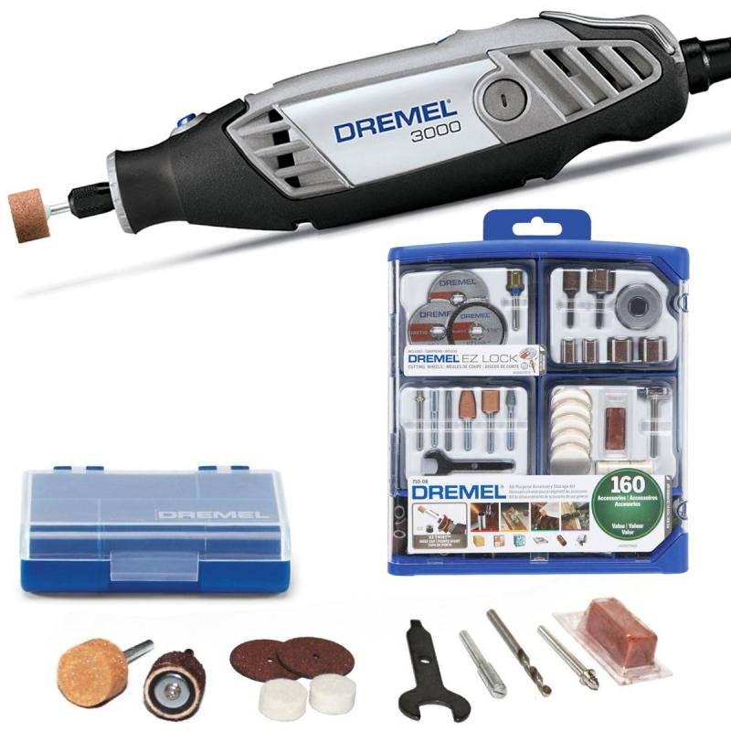 Retífica Dremel Série 3000 com Kit 170 Acessórios Dremel - 1