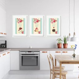 Kit 3 Quadros Grandes Confeitaria Cacao Payraud 60x48cm:moldura Branca - 1