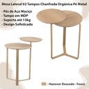 Ver imagem 5 de Mesa Lateral 02 Tampos Chanfrada Pe Metal Dourado Hanover Artesano