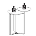Ver imagem 4 de Mesa Lateral 02 Tampos Chanfrada Pe Metal Dourado Hanover Artesano