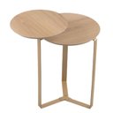 Ver imagem 1 de Mesa Lateral 02 Tampos Chanfrada Pe Metal Dourado Hanover Artesano