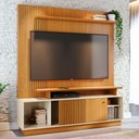 Ver imagem 2 de Estante Painel para TV 65 pol Frisado 160cm Tales M07 Cinamomo Off White - Lyam Decor