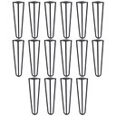 Ver imagem 1 de Kit 16 Pés de Metal 25 CM Hairpin Legs Mesas de Centro Puffs Preto
