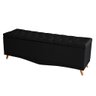 Kit Cabeceira de Cama Box e Calçadeira Baú Malibu Casal 140 Cm Suede Preto Eli Móveis - 4