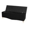 Kit Cabeceira de Cama Box e Calçadeira Baú Malibu Casal 140 Cm Suede Preto Eli Móveis - 5