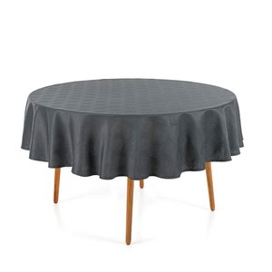 Toalha de Mesa Redonda Karsten 6 Lugares Sempre Limpa Zattar Chumbo