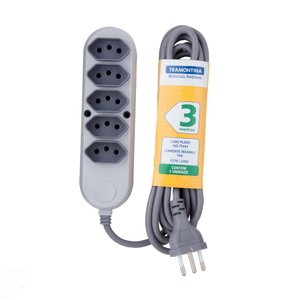 Extensão Múltipla 5 Tomadas 2p+t 10 a 250 V Tramontina 3 M Tramontina