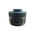 Ver imagem 1 de Manteigueira Francesa Decorada em Pedra Sabão - Azul Flor M-02