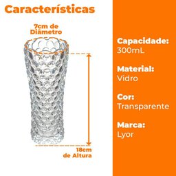 Vaso de Plantas e Flores de Vidro Decorativo Bubble 18x7cm - Lyor - 3 Vaso de Plantas e Flores de Vidro Decorativo Bubble 18x7cm - Lyor - 3