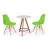 Conjunto Mesa Redonda Aline 70cm Branca com 2 Cadeiras Eames Eiffel - Verde - 1