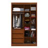 Guarda Roupa Maceió Com Espelho 2 P Correr 100% Mdf Cedro Off White Cedro - 5