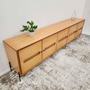 Ver imagem 3 de Balcão Buffet Paraty 273 Cm 5 Portas Laminado Pés Metal e Palhinha