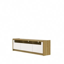 Rack para Tv até 75 Polegadas 3 Portas Oslo Off White e Freijó 180cm - 2