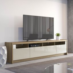 Rack para Tv até 75 Polegadas 3 Portas Oslo Off White e Freijó 180cm - 1