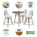 Ver imagem 6 de Conjunto Mesa Bistrô Eames Eiffel Amêndoa com 3 Banquetas Brancas de Madeira