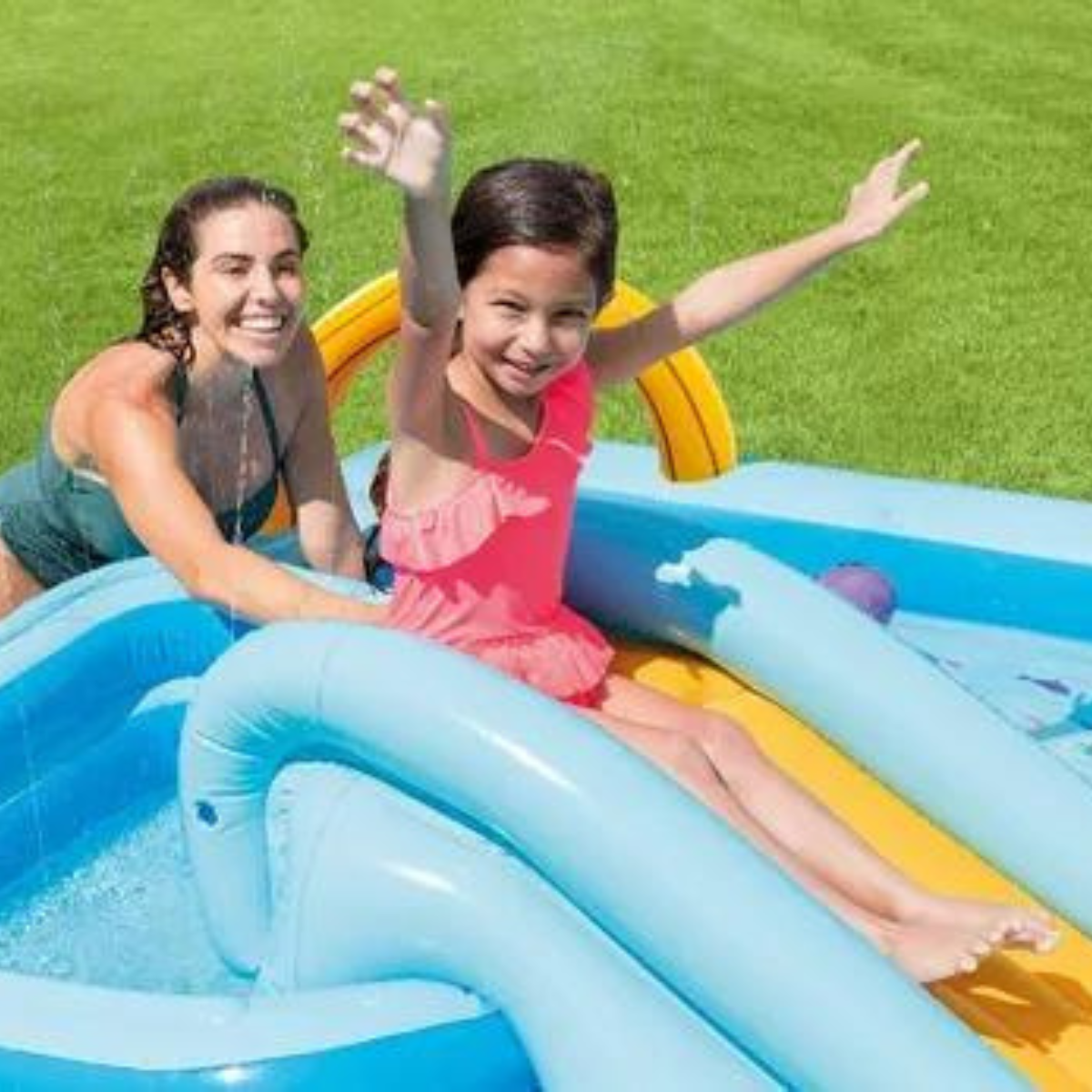 Piscina Inflável Playground Intex Aventura na Floresta 493l + Bomba Manual Cor:azul - 9