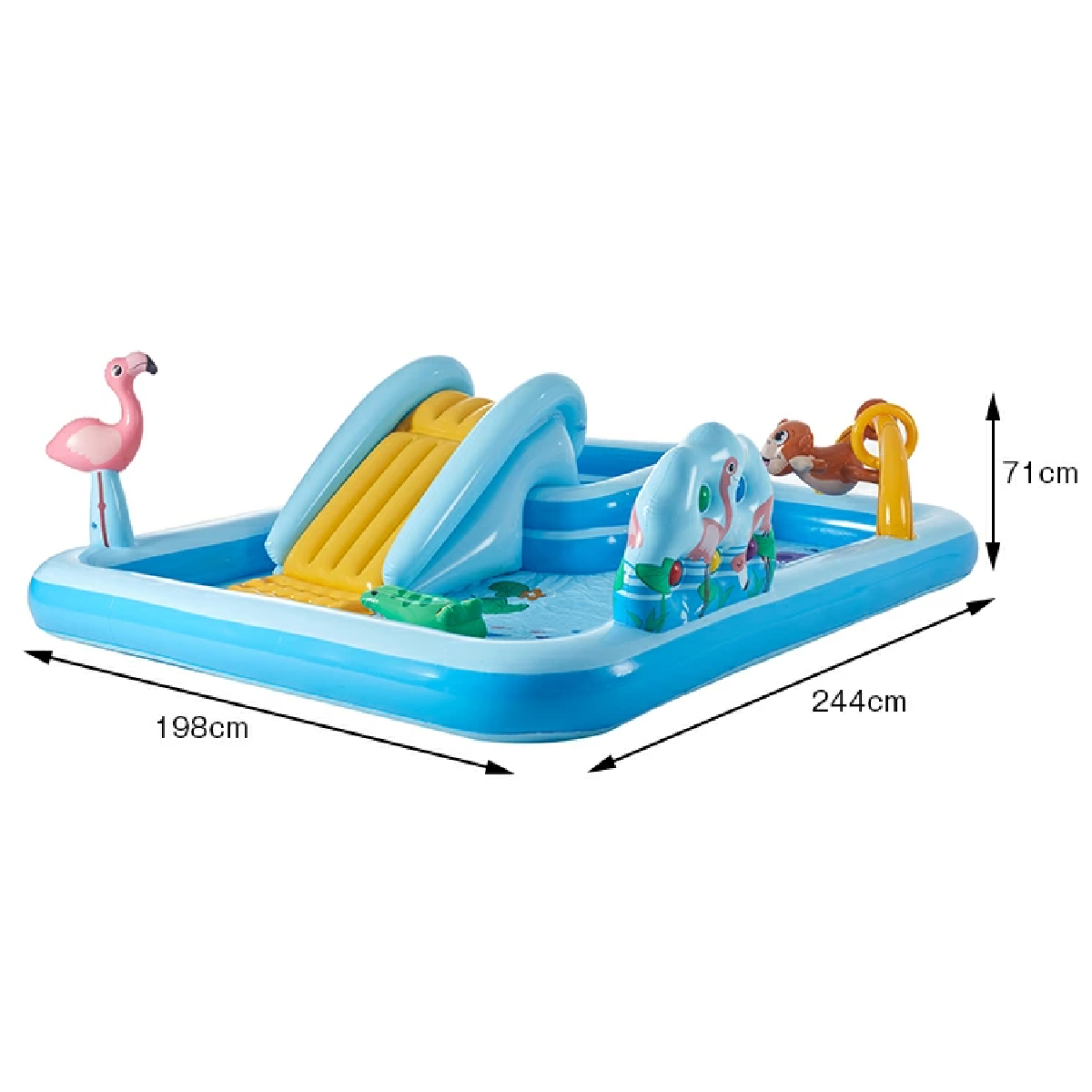 Piscina Inflável Playground Intex Aventura na Floresta 493l + Bomba Manual Cor:azul - 2