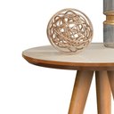 Ver imagem 2 de Mesinha Classic para Sala de Estar ou de Jantar para Apoio com Pés Retrô - Off White com Freijó