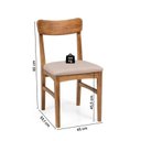 Ver imagem 3 de Conjunto Mesa de Jantar Redonda Madeira Maciça Gardênia com 4 Cadeiras Estofadas Olmo Mel/Bege Mescl