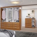 Ver imagem 2 de Guarda-roupa Casal Tyler 6 Portas 9 Gavetas e Espelho com Cômoda 1 Porta 5 Gavetas Cinamomo - Panora