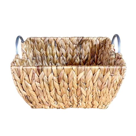 Cesta de Palha com Alca em Metal M