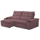 Ver imagem 2 de Sofá Retrátil Reclinável para Sala de Estar Living 210cm Ártico F04 Veludo Lilás - Lyam Decor