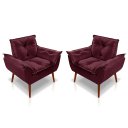 Ver imagem 1 de Kit 02 Poltrona Opala Decorativa Suede