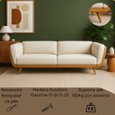 Ver imagem 5 de Sofá 3 Lugares 240cm Linha Premium Compose Bouclê Off-White Corino Caramelo