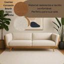 Ver imagem 4 de Sofá 3 Lugares 240cm Linha Premium Compose Bouclê Off-White Corino Caramelo