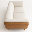 Ver imagem 3 de Sofá 3 Lugares 240cm Linha Premium Compose Bouclê Off-White Corino Caramelo