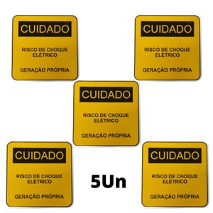Placa Cuidado - Geração Própria - Padrão CPFL Tam 13x13 CA 5un