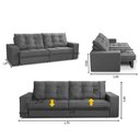 Ver imagem 3 de Sofá Retrátil e Reclinável 2 Lugares 1,70m com Molas Madrid Suede Cinza Mirra Decor