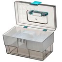 Ver imagem 2 de Maleta Organizadora Crippa Multiuso Maquiagem Medicamentos Itens Odontológicos Fumê e Azul