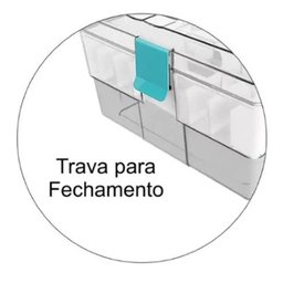 Maleta Organizadora Crippa Multiuso Maquiagem Medicamentos Itens Odontológicos Fumê e Azul - 4