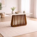 Ver imagem 2 de Mesa para Sala de Jantar 180cm Tampo de Vidro Pitanga Natuame Madeira Off White