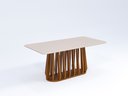Ver imagem 1 de Mesa de Jantar Pitanga 1,80x0,90 Tampo em MDF e Off White com Vidro Temperado