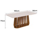 Ver imagem 6 de Mesa para Sala de Jantar 180cm Tampo de Vidro Pitanga Natuame Madeira Off White