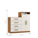 Ver imagem 4 de Jogo de Quarto Roupeiro e Comoda Bona Amendola Off-white