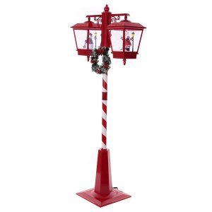 Poste Natal Luminaria Dupla Natalina Papai Noel Boneco Neve Som Led Musica Decoraçao Cenario Loja Sh