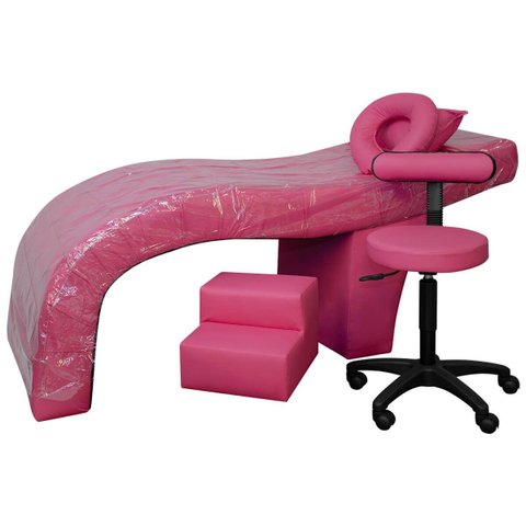 Maca Estética Charme + Mocho + Escada + Capa Plástica Corino - Sofa Store:corino Pink